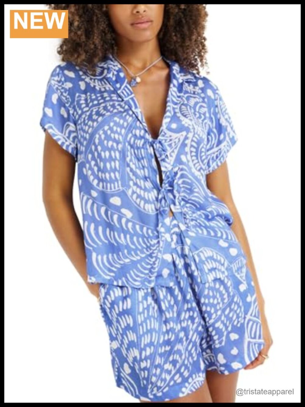 Vitamin A Cupro Modal Kami Shirt Swimsuit Cover Up Short Sleeve
